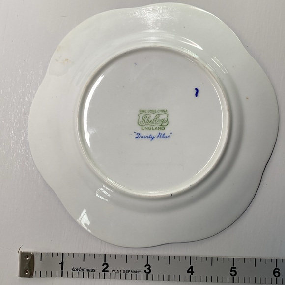 Dainty Blue Bread and Butter Plates by Shelley- Lot of 2 - Picture 4 of 7